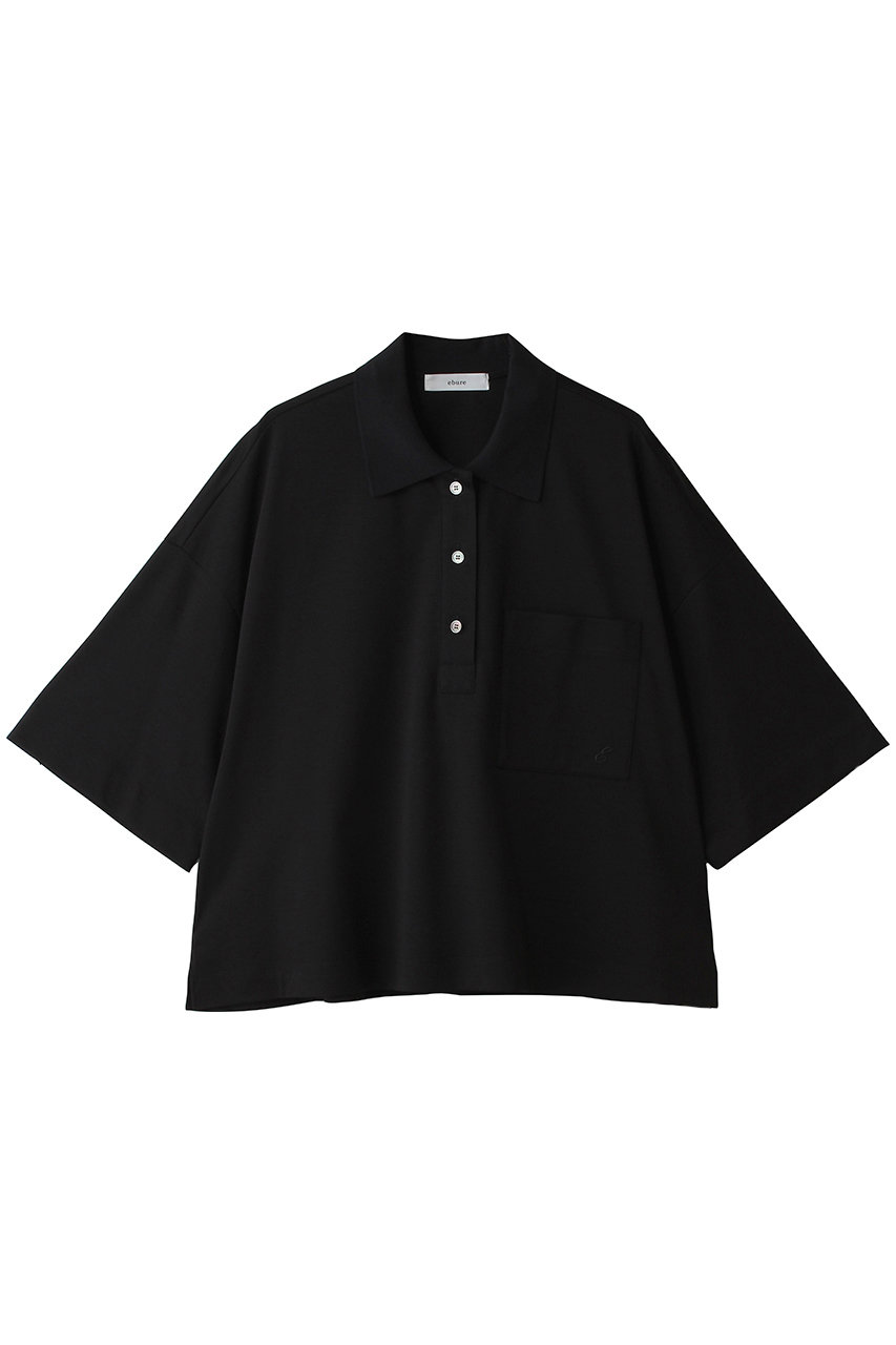 エブール/ebureのスーピマコットン ポロTシャツ（接触冷感）(ブラック/4410900285/26FWCS05)