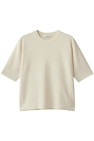 エブール/ebureのシルクコットンタイトテンション クルーネックニットTシャツ(110300/110301)