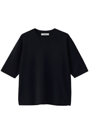 エブール/ebureのシルクコットンタイトテンション クルーネックニットTシャツ(110300/110301)