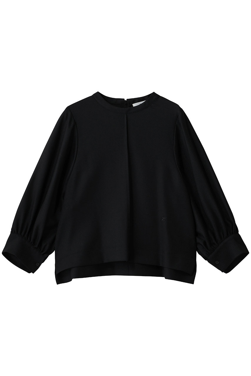 ebure ウールサキソニー プルオーバーブラウス (ブラック, 38) エブール ELLE SHOP