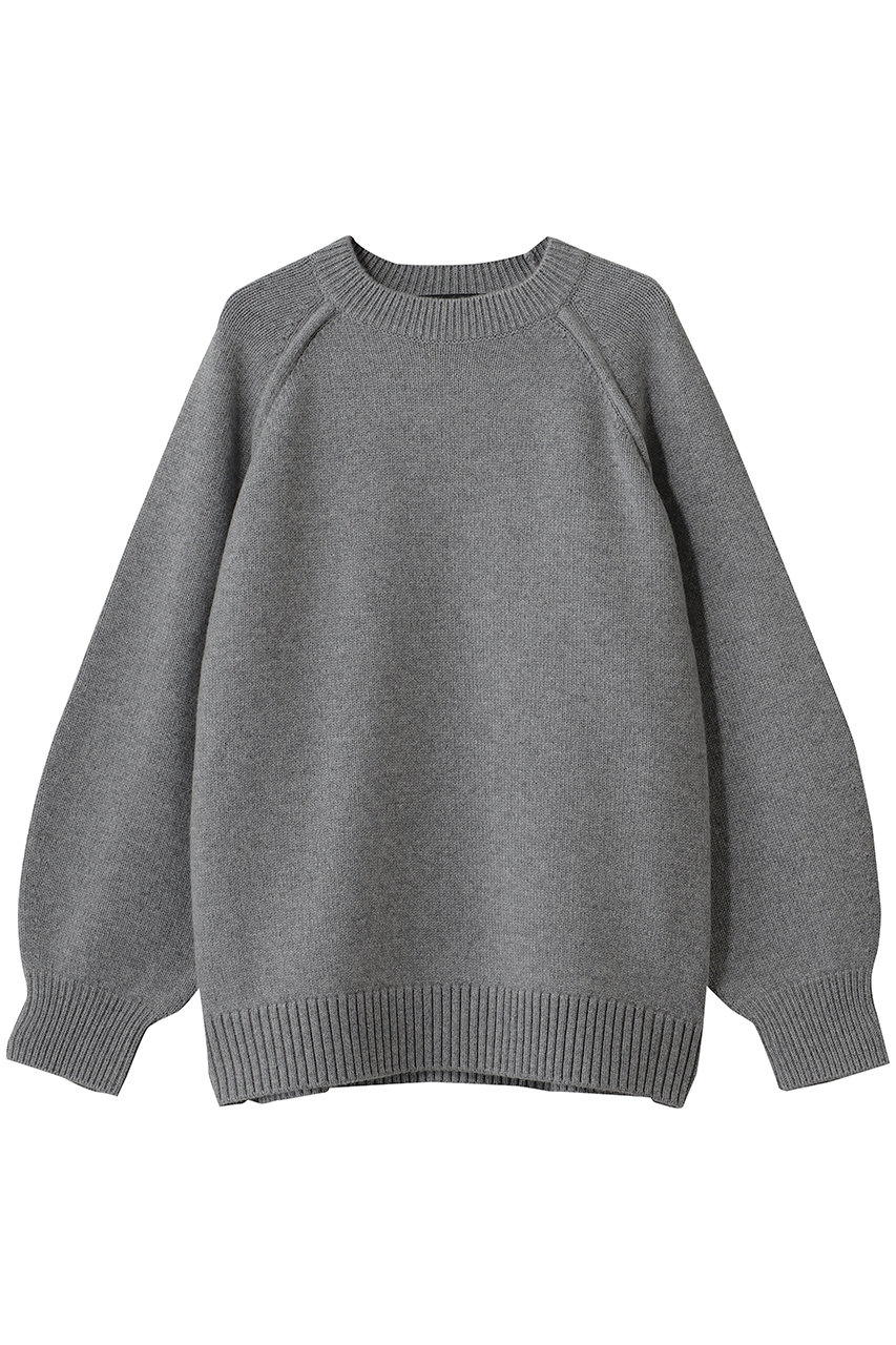 ebure ローゲージカシミア クルーネックニットプルオーバー (トップグレー, 38) エブール ELLE SHOP