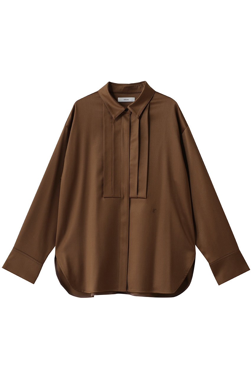 ebure ウールベネシャン ボザムシャツ (ブラウン, 38) エブール ELLE SHOP