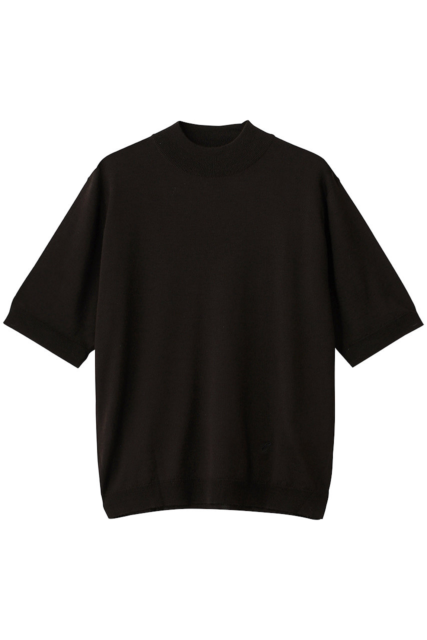 ebure 【ebure×JOHN SMEDLEY】ハーフスリーブニットプルオーバー (ブラウン, M) エブール ELLE SHOP