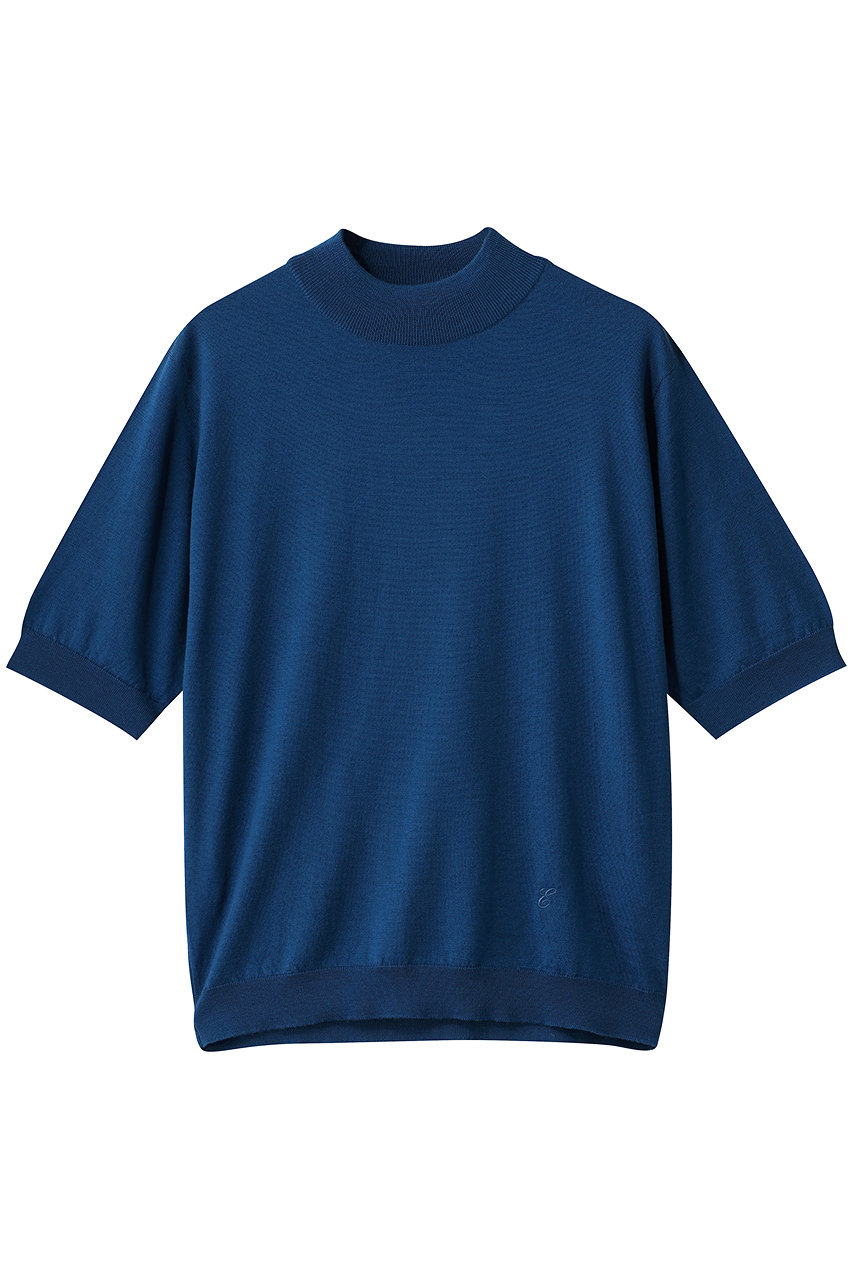 ebure 【ebure×JOHN SMEDLEY】ハーフスリーブニットプルオーバー (ブルー, M) エブール ELLE SHOP