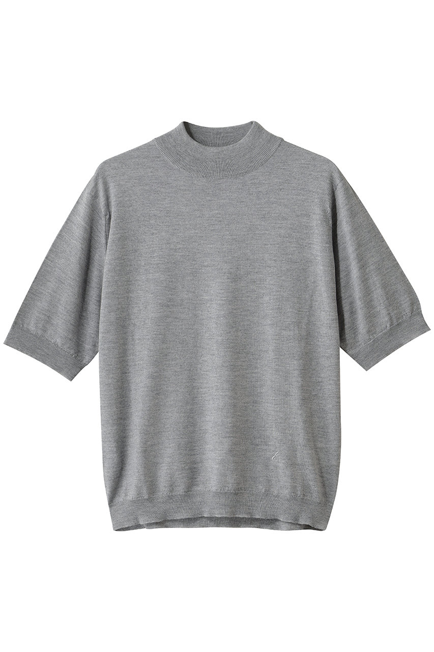 ebure 【ebure×JOHN SMEDLEY】ハーフスリーブニットプルオーバー (トップグレー, S) エブール ELLE SHOP