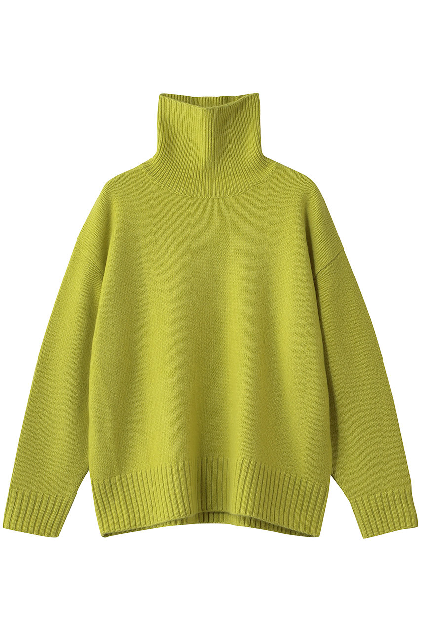 ebure ウールカシミヤミドルゲージ ハイネックニットプルオーバー (イエロー, 38) エブール ELLE SHOP