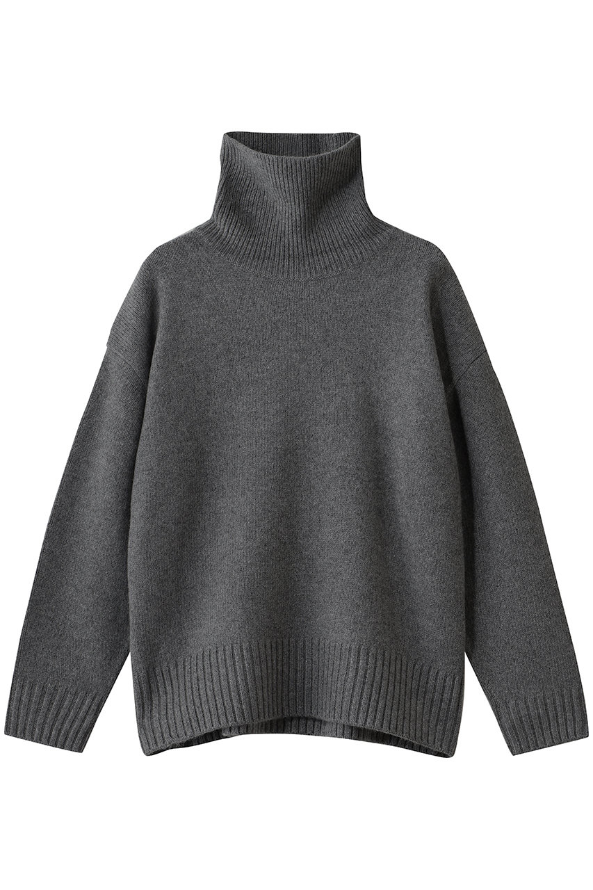 ebure ウールカシミヤミドルゲージ ハイネックニットプルオーバー (トップグレー, 38) エブール ELLE SHOP