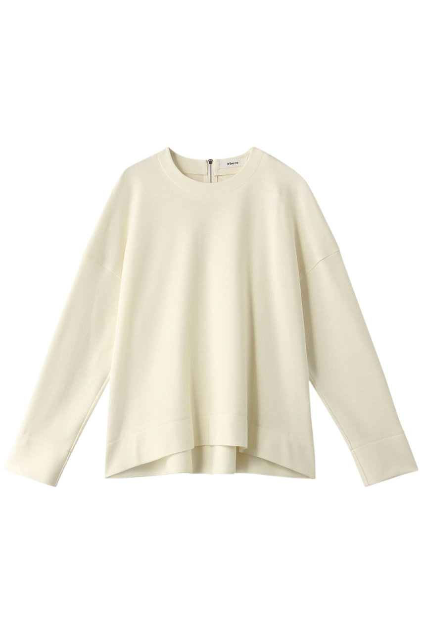 SALE 【30%OFF】 ebure エブール ウールスムース ロングスリーブカットソー オフホワイト