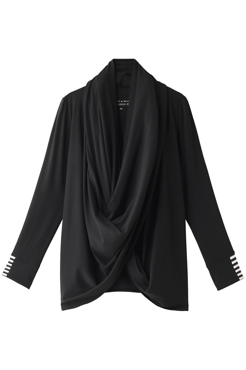 DANSKIN ダンスキン 【BORDERS at BALCONY×DANSKIN】2wayDRAPED CARDIGAN ブラック