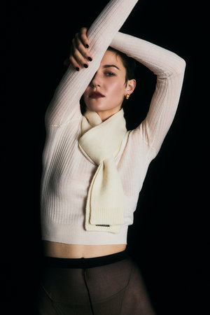 イリスフォーセブン/IRIS 47のカシミヤ シアーニットトップス(110300/110301)