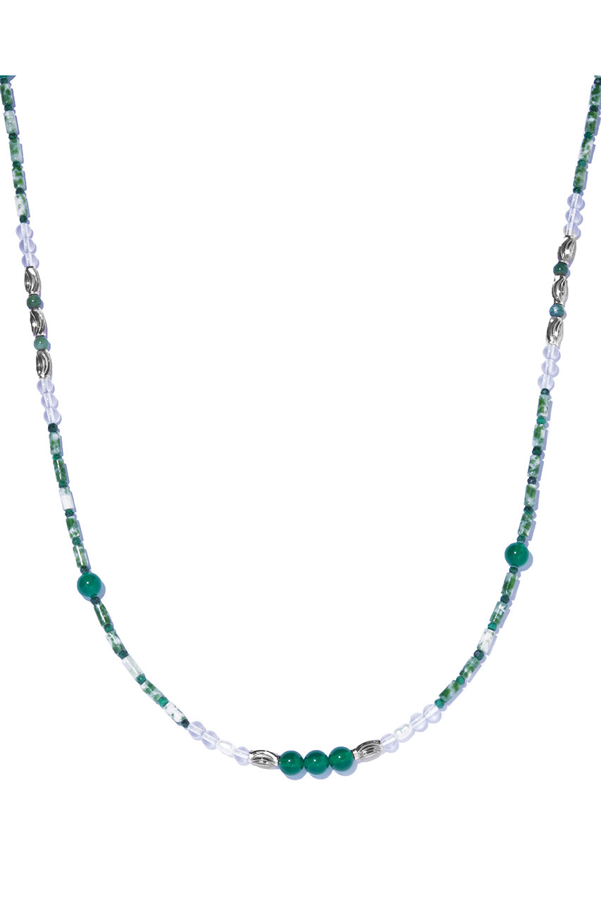 イリスフォーセブン/IRIS 47のjasper glass chain ネックレス(グリーン/VSJ28)