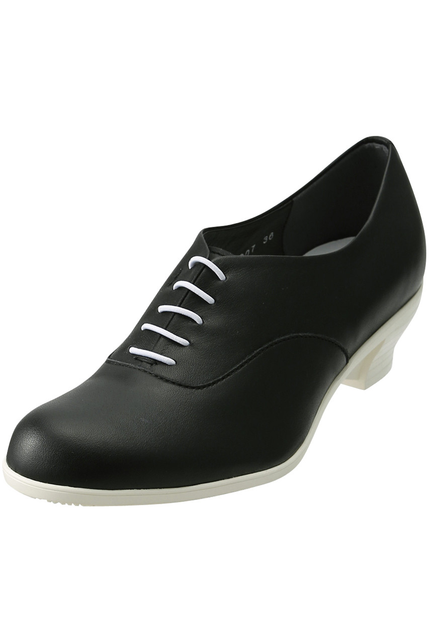 chausser ショセ 【TRAVEL SHOES by chausser】レースアップヒールシューズ ブラック/ホワイト