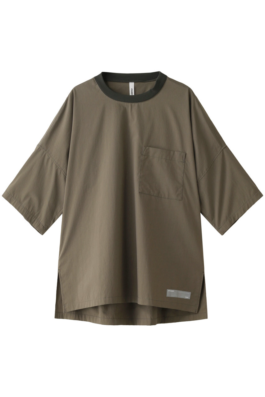 ATTACHMENT アタッチメント メンズ(MENS)タイプライタークロスオーバーストレッチドロップショルダープルオーバーシャツ ライトカーキ