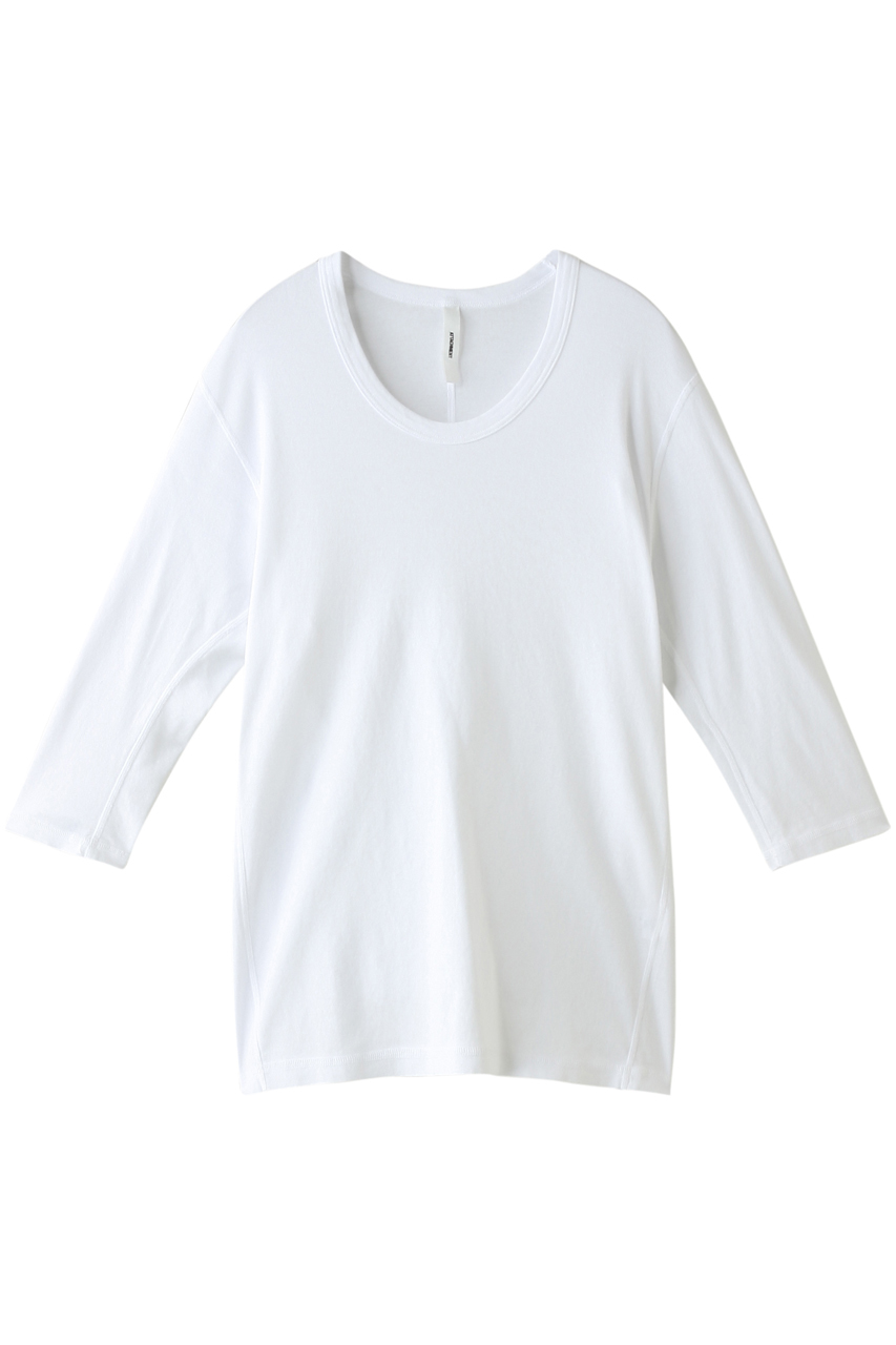 ATTACHMENT アタッチメント メンズ(MENS)80/2シルキーフライスUネック7分袖 ホワイト