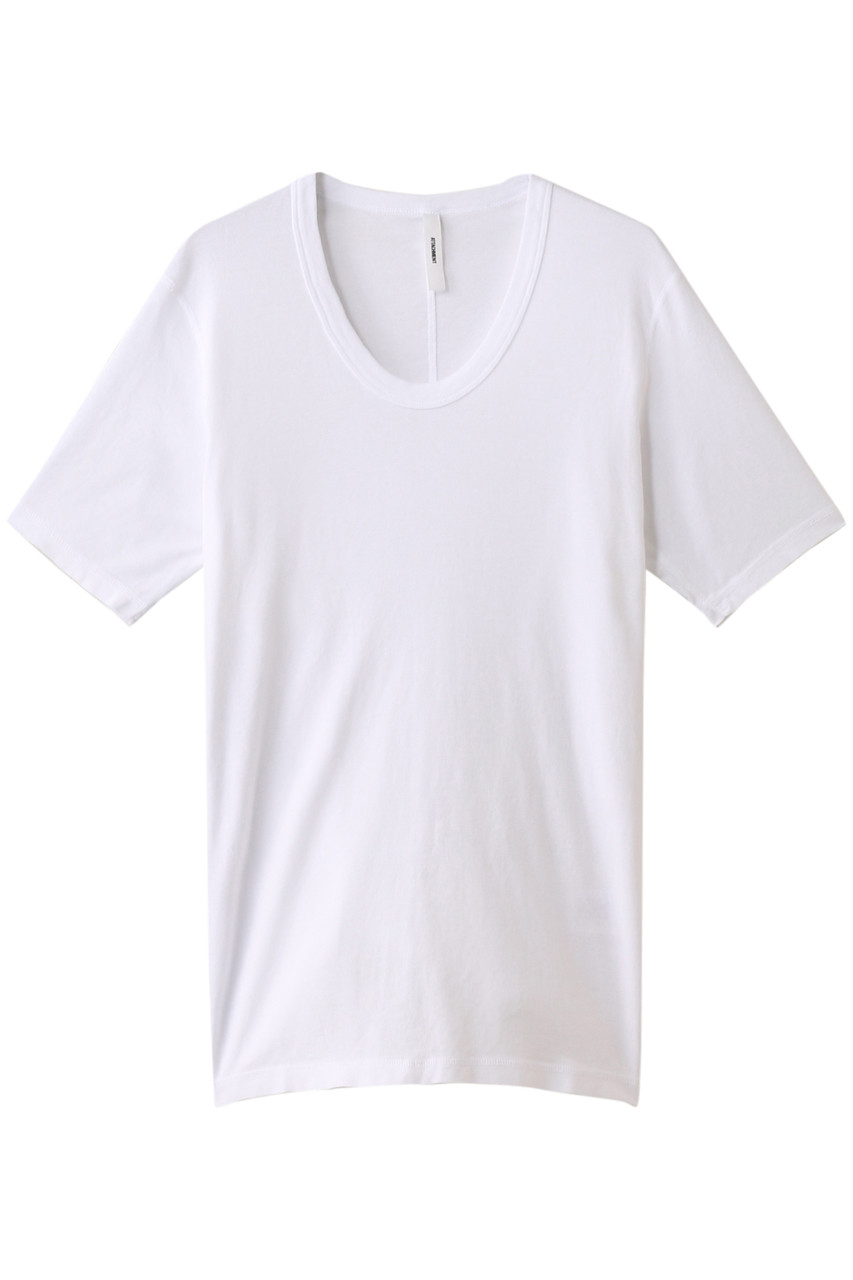 ATTACHMENT アタッチメント メンズ(MENS)シルキーフライスUネック5分袖 ホワイト