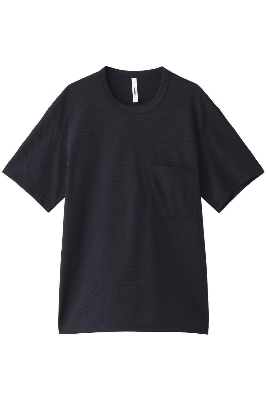 ATTACHMENT アタッチメント メンズ(MENS)ポリエステルハニカムニット ポケット付クルーネックTシャツ ネイビー