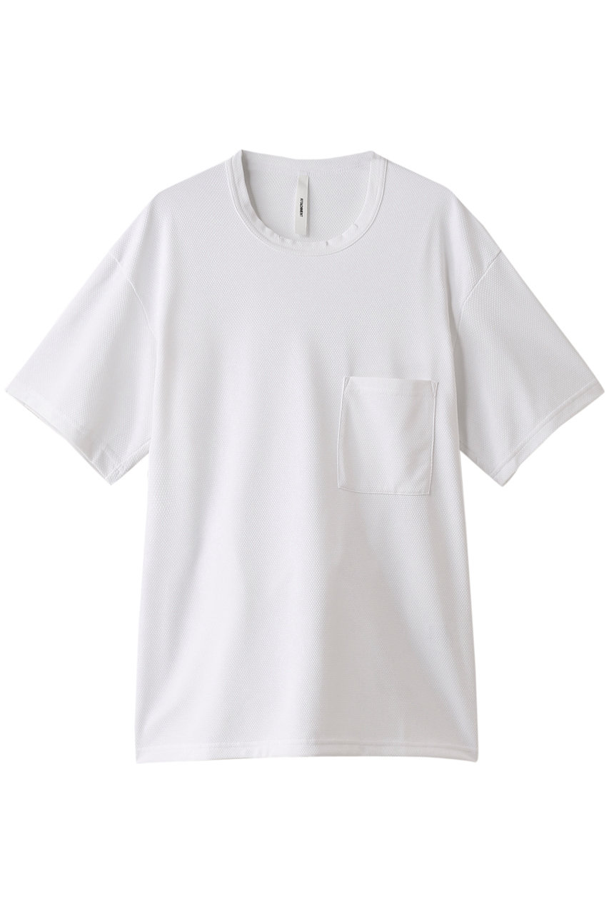 ATTACHMENT アタッチメント メンズ(MENS)ポリエステルハニカムニット ポケット付クルーネックTシャツ ホワイト