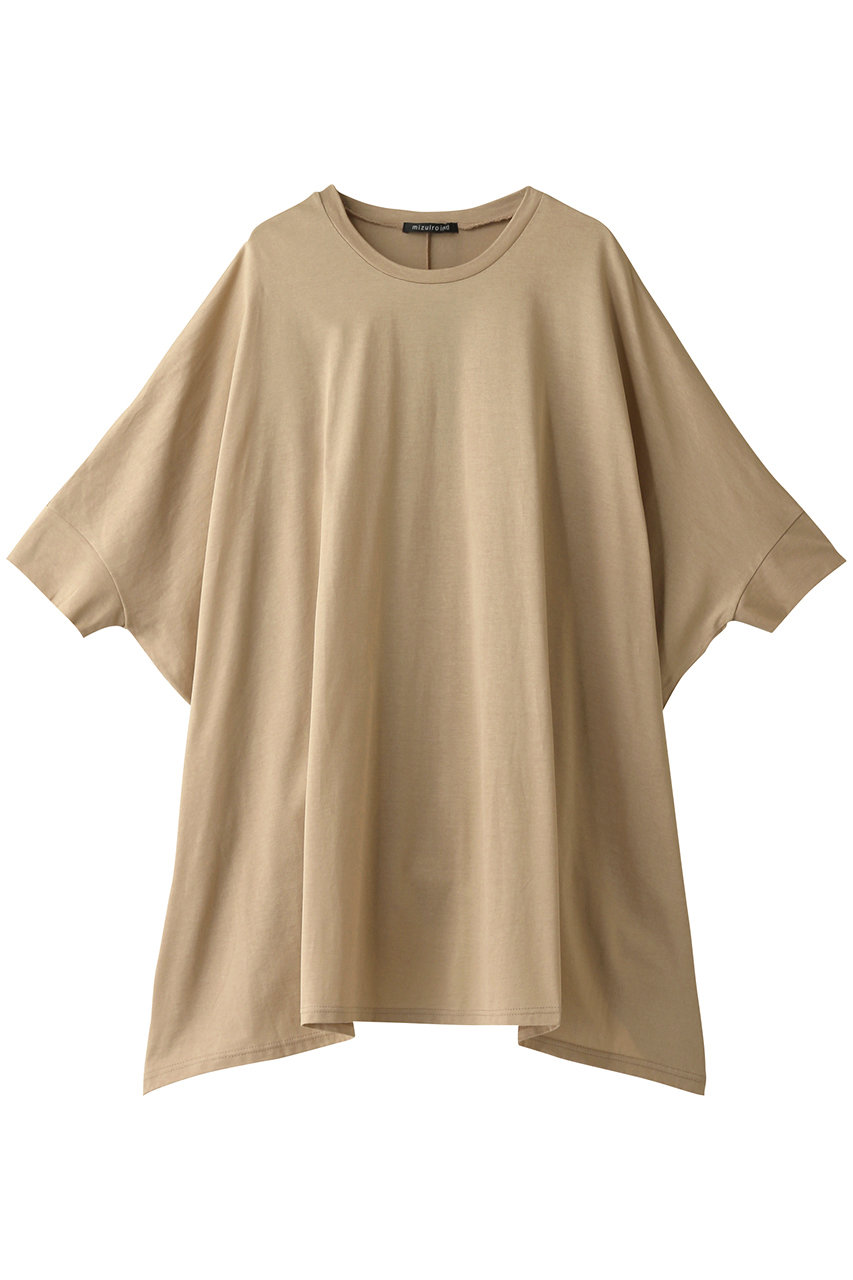 SALE 【13%OFF】 mizuiro ind ミズイロインド クルーネックワイドTシャツ キャメル