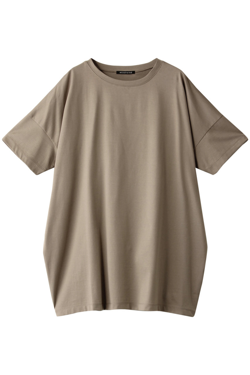 SALE 【15%OFF】 mizuiro ind ミズイロインド クルーネックワイドTシャツ ベージュ