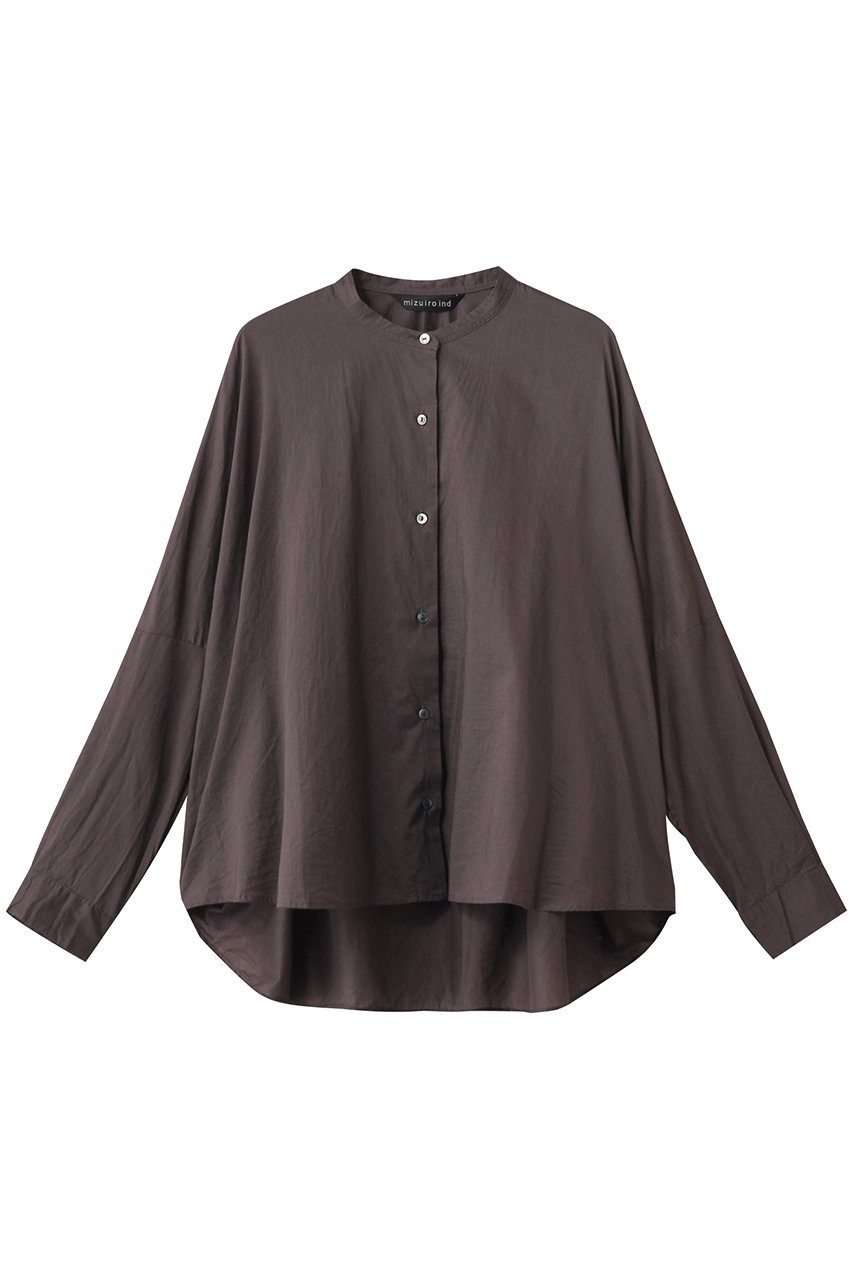 mizuiro ind バックギャザーワイドシャツ (c.gray, F) ミズイロインド ELLE SHOP mizuiro ind バックギャザーワイドシャツ (c.gray, F) ミズイロインド ELLE SHOP