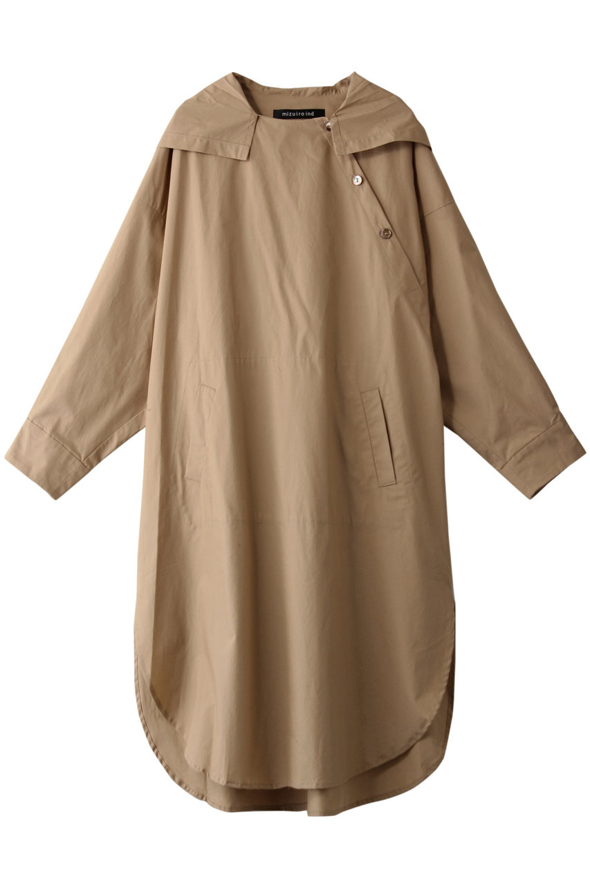 Mizuiro Ind ミズイロインド フーデッドプルオーバーワンピース ベージュ の通販 Elleshop エル ショップ