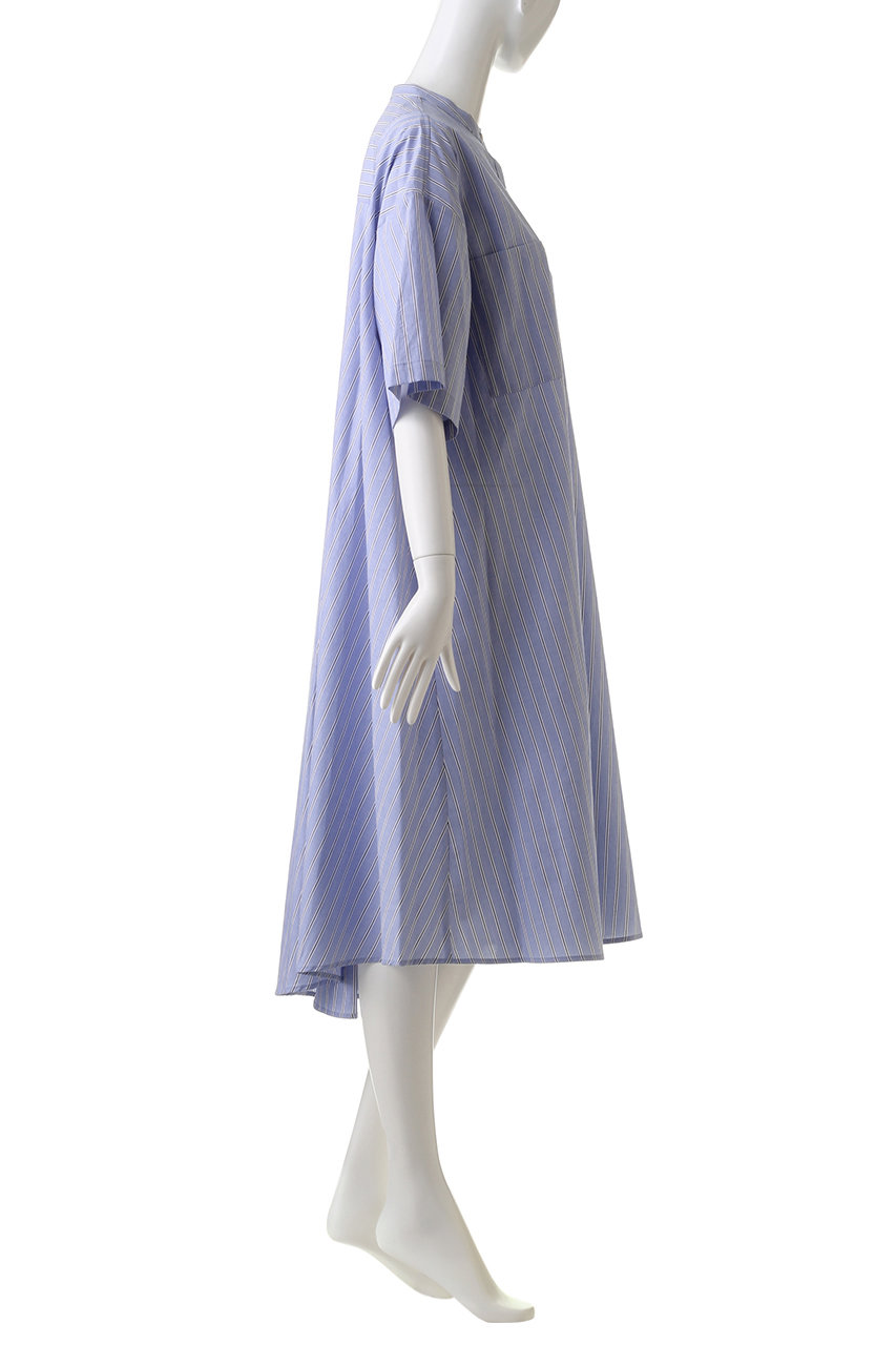 Mizuiro Ind ミズイロインド 胸ポケットストライプロングワンピース オフホワイト の通販 Elleshop エル ショップ