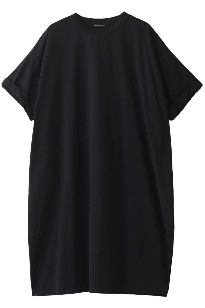 mizuiro ind crew neck roll slv wide OP ワンピース (ブラック, F) ミズイロインド ELLE SHOP mizuiro ind crew neck roll slv wide OP ワンピース (ブラック, F) ミズイロインド ELLE SHOP