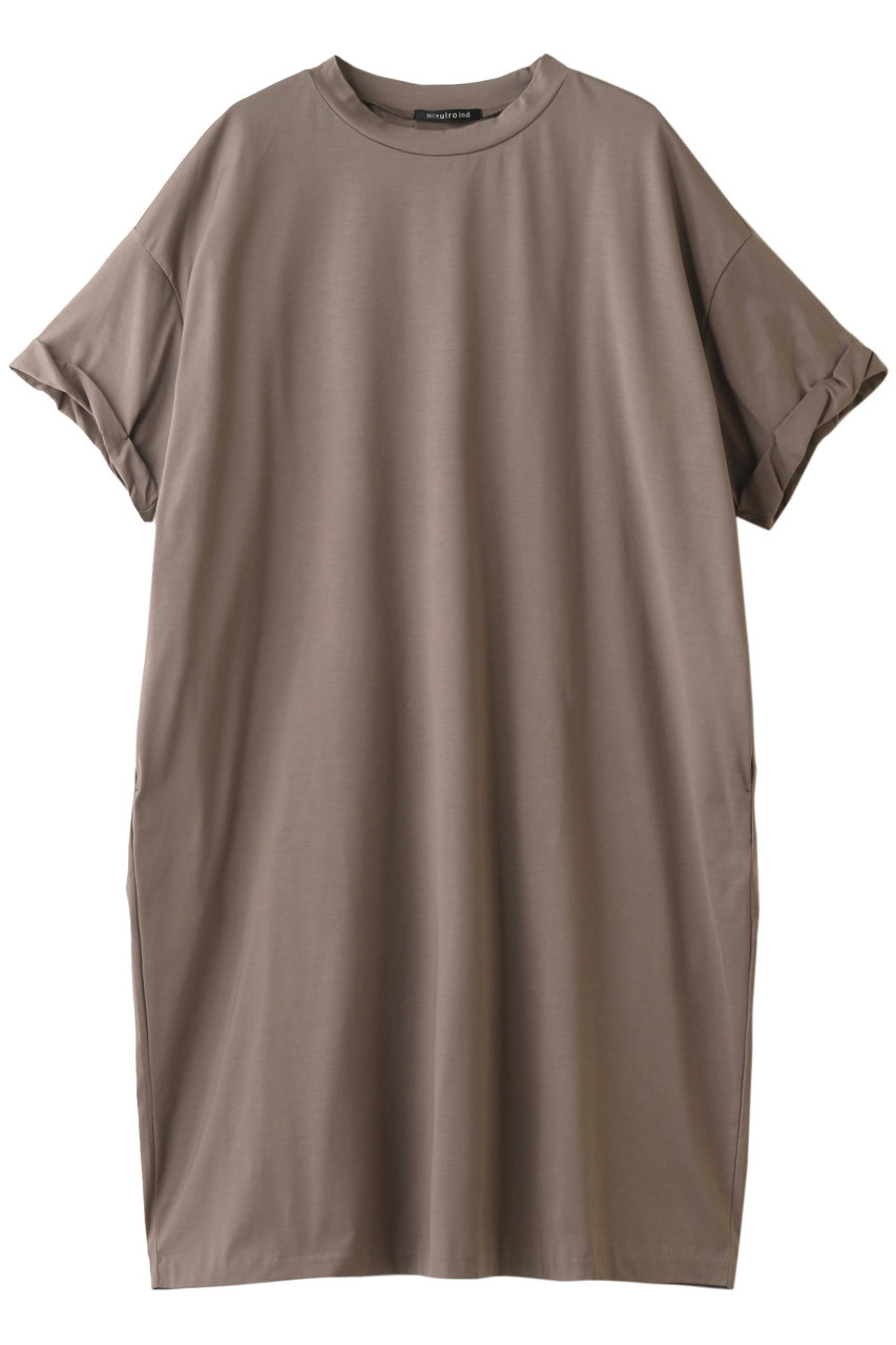 mizuiro ind crew neck roll slv wide OP ワンピース (ベージュ, F) ミズイロインド ELLE SHOP mizuiro ind crew neck roll slv wide OP ワンピース (ベージュ, F) ミズイロインド ELLE SHOP