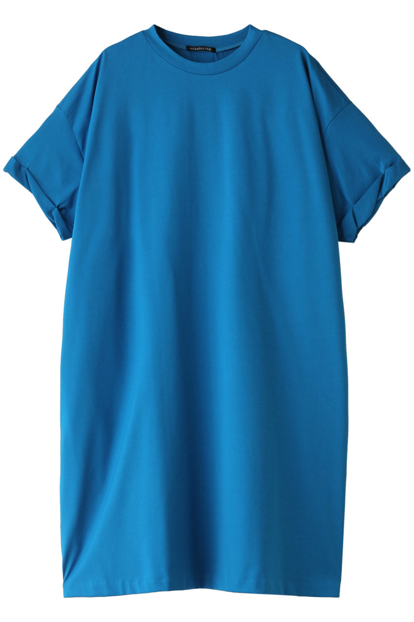 mizuiro ind crew neck roll slv wide OP ワンピース (blue, F) ミズイロインド ELLE SHOP mizuiro ind crew neck roll slv wide OP ワンピース (blue, F) ミズイロインド ELLE SHOP