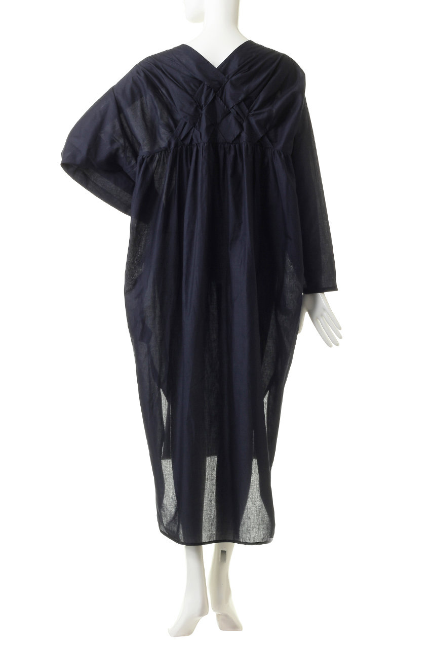 Mizuiro Ind ミズイロインド バスケットパターンバックヨークワンピース カーキ の通販 Elleshop エル ショップ