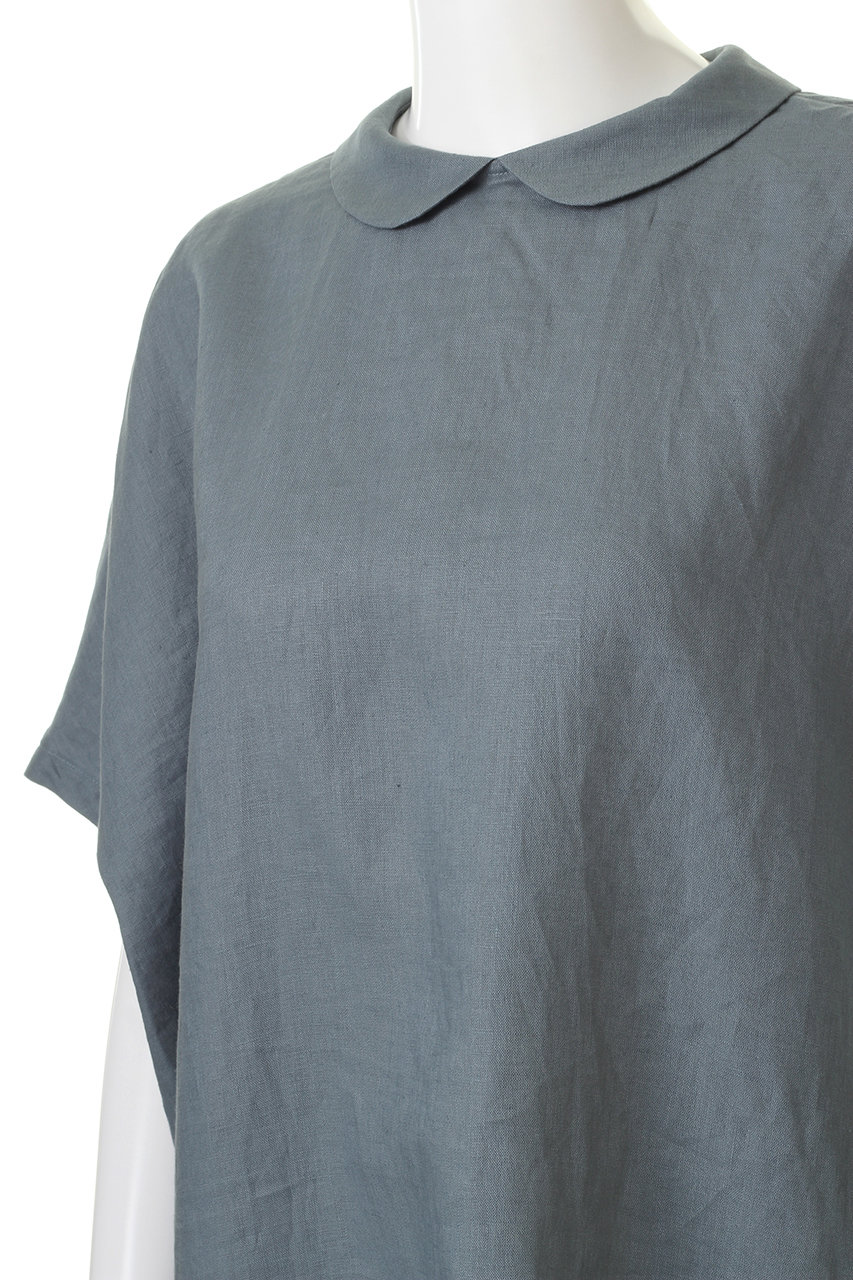 Mizuiro Ind ミズイロインド シャツカラーコクーンワイドワンピース ライトブルー の通販 Elleshop エル ショップ