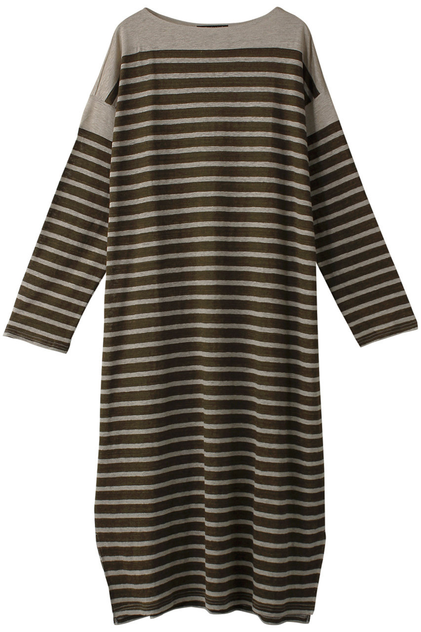 mizuiro ind リネンBDバスクシャツワンピース (カーキ, F) ミズイロインド ELLE SHOP mizuiro ind リネンBDバスクシャツワンピース (カーキ, F) ミズイロインド ELLE SHOP