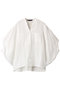 linen stand collar cocoon shirt シャツ ミズイロインド/mizuiro ind オフホワイト