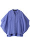 linen stand collar cocoon shirt シャツ ミズイロインド/mizuiro ind ブルー