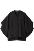 linen stand collar cocoon shirt シャツ