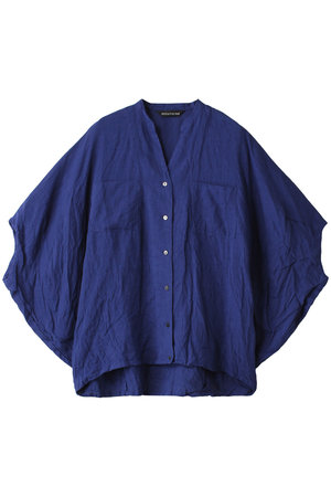 ミズイロインド/mizuiro indのlinen stand collar cocoon shirt シャツ(110100/110102)