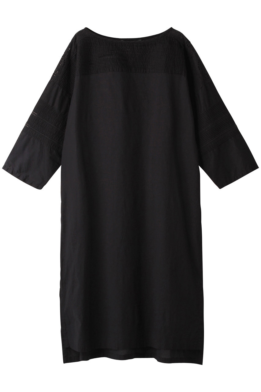 mizuiro ind ピンタックレースボートネックワンピース (ブラック, F) ミズイロインド ELLE SHOP mizuiro ind ピンタックレースボートネックワンピース (ブラック, F) ミズイロインド ELLE SHOP
