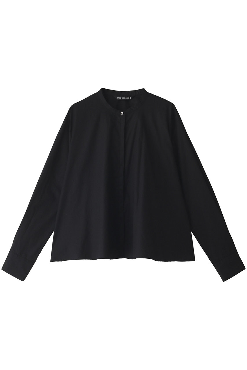 ミズイロインド/mizuiro indのstand collar  flare shirt シャツ(ブラック/4-23973323)