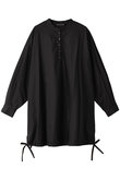 スタンドカラーギャザーヘムチュニックシャツ