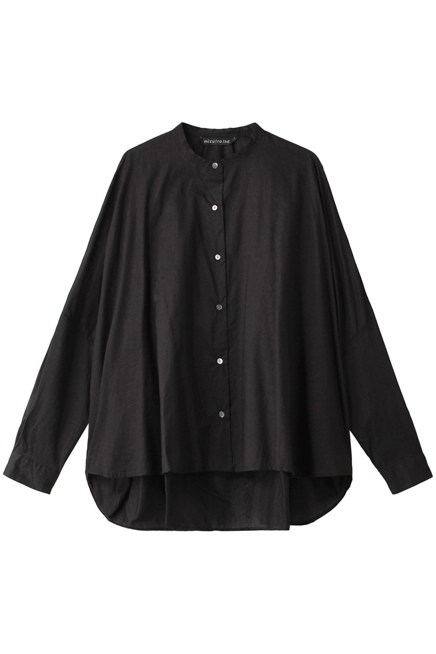 mizuiro ind back gatherd wide shirt シャツ (ブラック, F) ミズイロインド ELLE SHOP