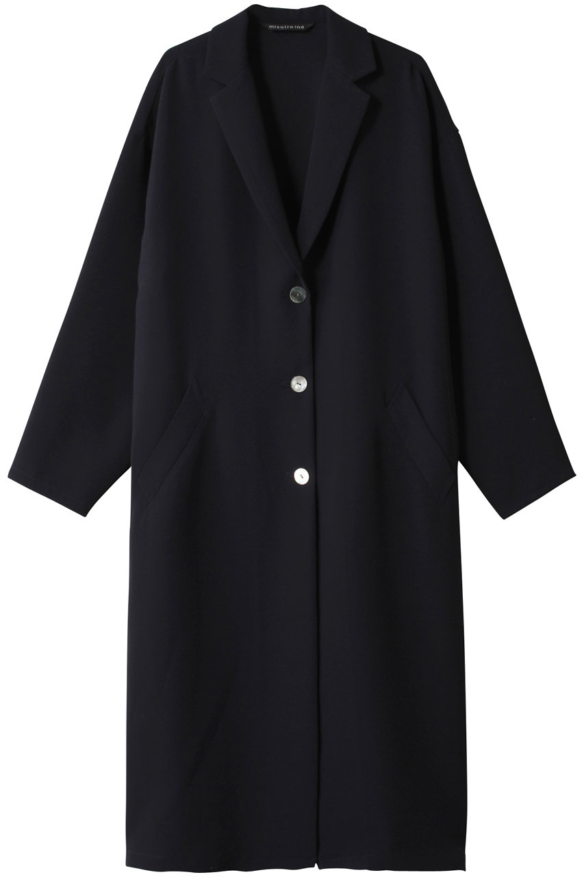 mizuiro ind wide tailored coat コート (ネイビー, F) ミズイロインド ELLE SHOP