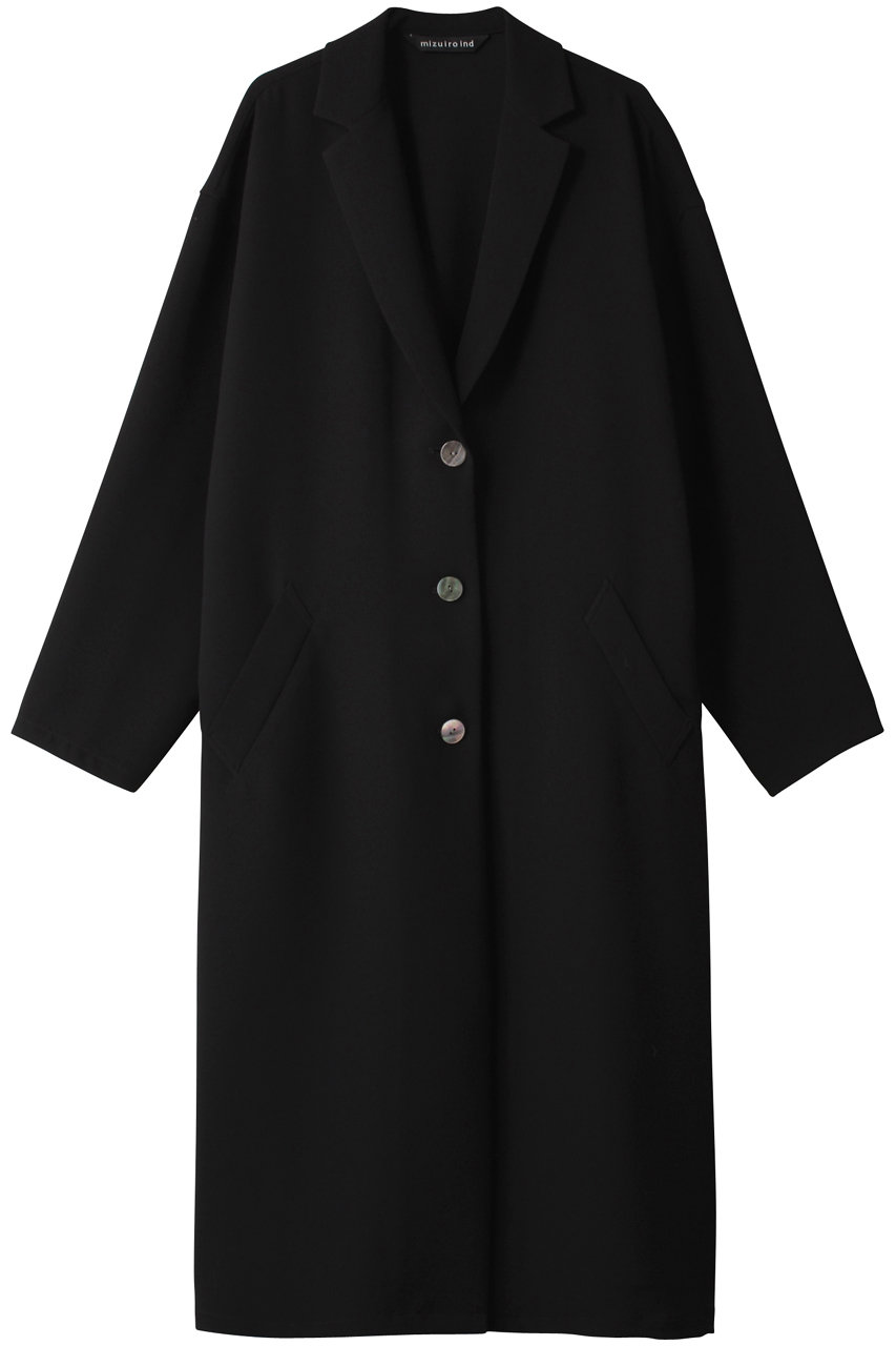 ＜ELLE SHOP＞ mizuiro ind wide tailored coat コート (ブラック F) ミズイロインド ELLE SHOP