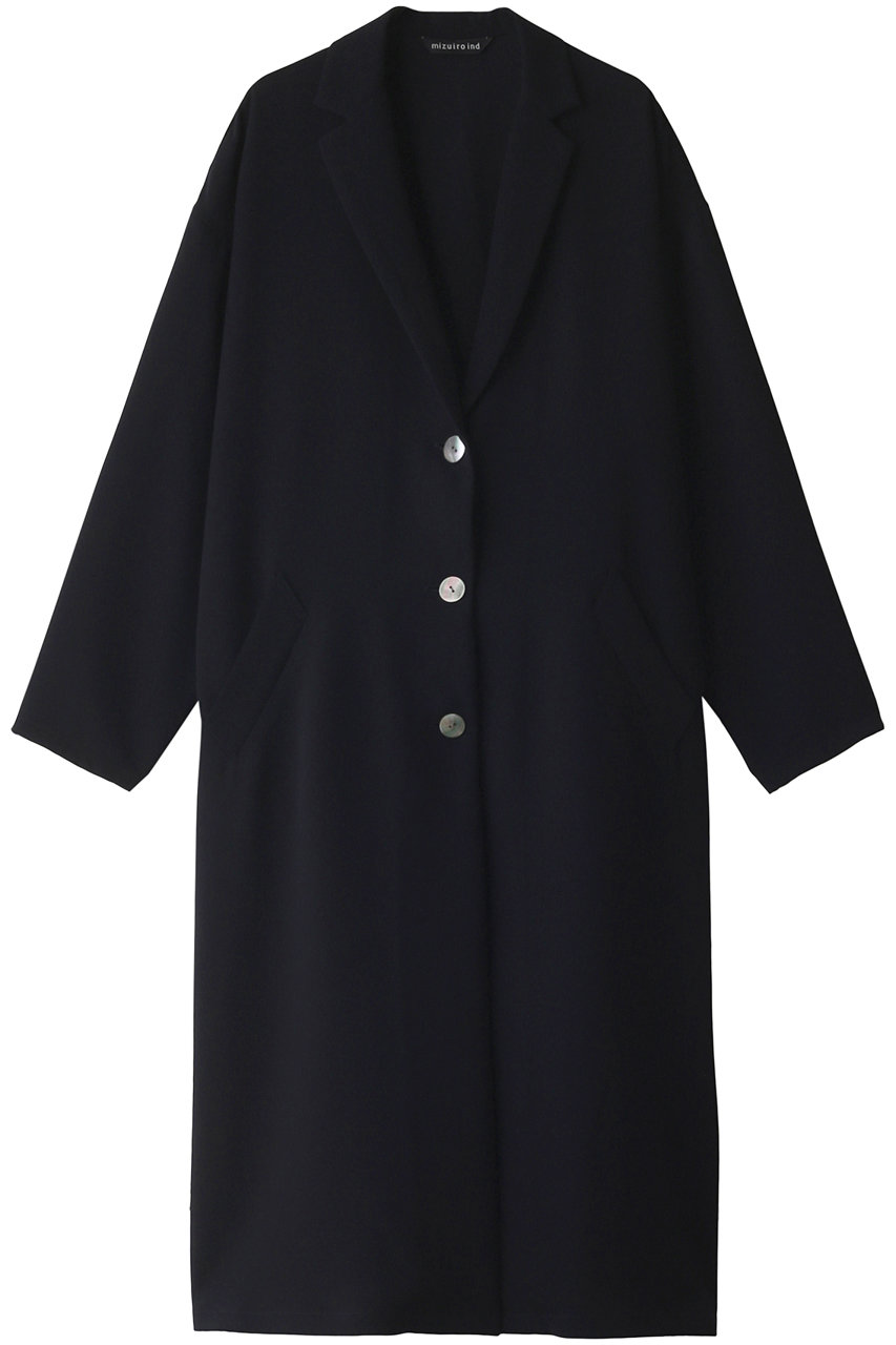 mizuiro ind wide tailored coat コート (ネイビーA, F) ミズイロインド ELLE SHOP