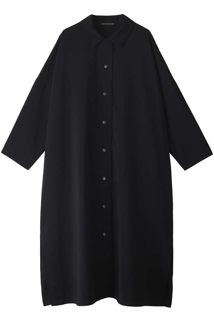 mizuiro ind wide shirt collar CT コート (ブラック, F) ミズイロインド ELLE SHOP mizuiro ind wide shirt collar CT コート (ブラック, F) ミズイロインド ELLE SHOP