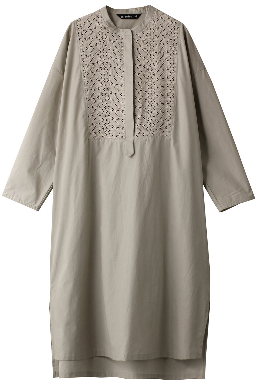 mizuiro ind lace combi shirt OP ワンピース (ベージュ, F) ミズイロインド ELLE SHOP mizuiro ind lace combi shirt OP ワンピース (ベージュ, F) ミズイロインド ELLE SHOP