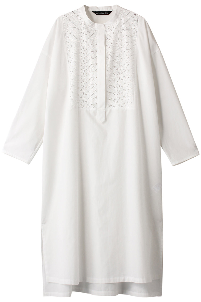 mizuiro ind lace combi shirt OP ワンピース (オフホワイト, F) ミズイロインド ELLE SHOP mizuiro ind lace combi shirt OP ワンピース (オフホワイト, F) ミズイロインド ELLE SHOP