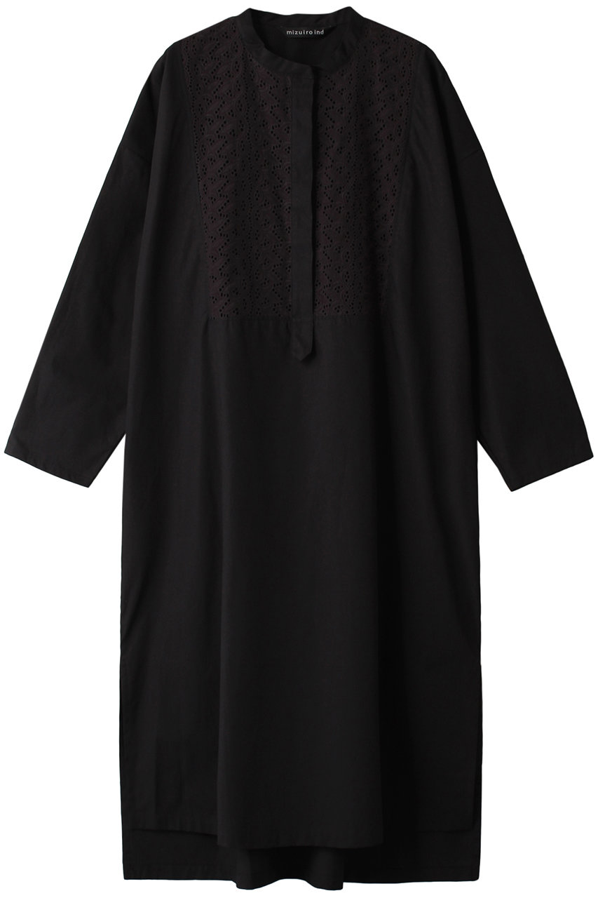 mizuiro ind lace combi shirt OP ワンピース (ブラック, F) ミズイロインド ELLE SHOP mizuiro ind lace combi shirt OP ワンピース (ブラック, F) ミズイロインド ELLE SHOP