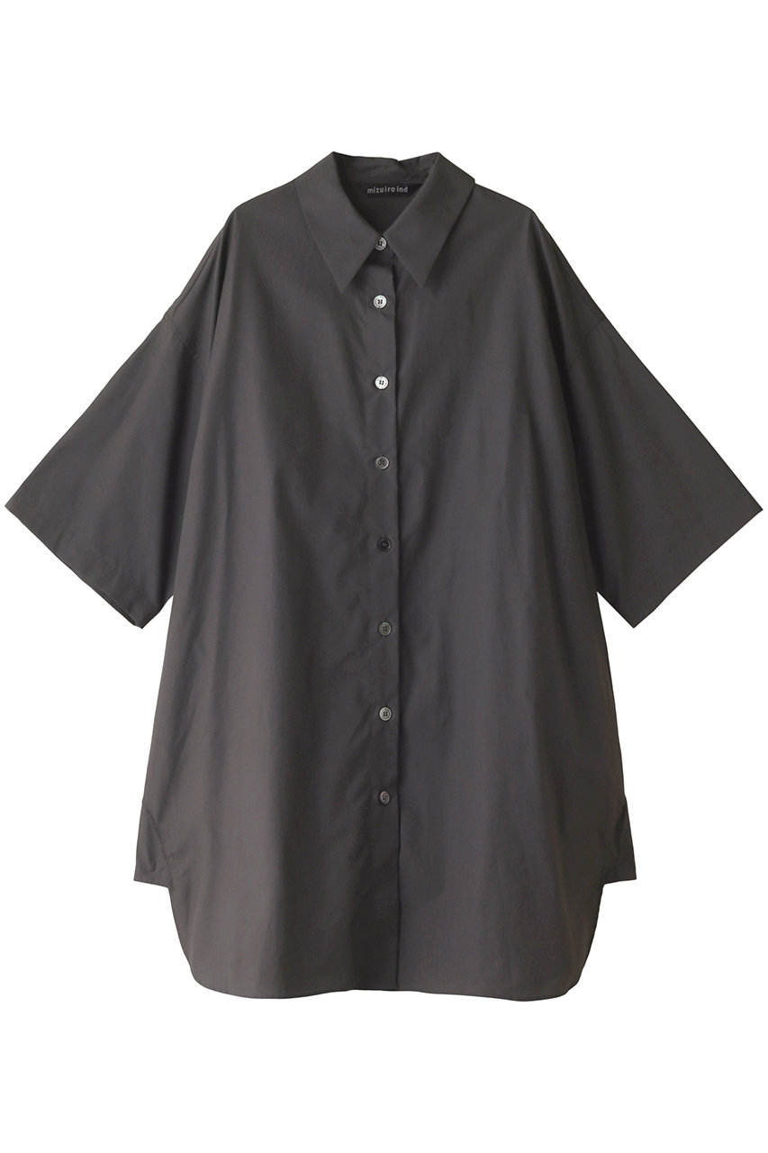 mizuiro ind half slv wide shirt OP ワンピース (チャコールグレー, F) ミズイロインド ELLE SHOP mizuiro ind half slv wide shirt OP ワンピース (チャコールグレー, F) ミズイロインド ELLE SHOP