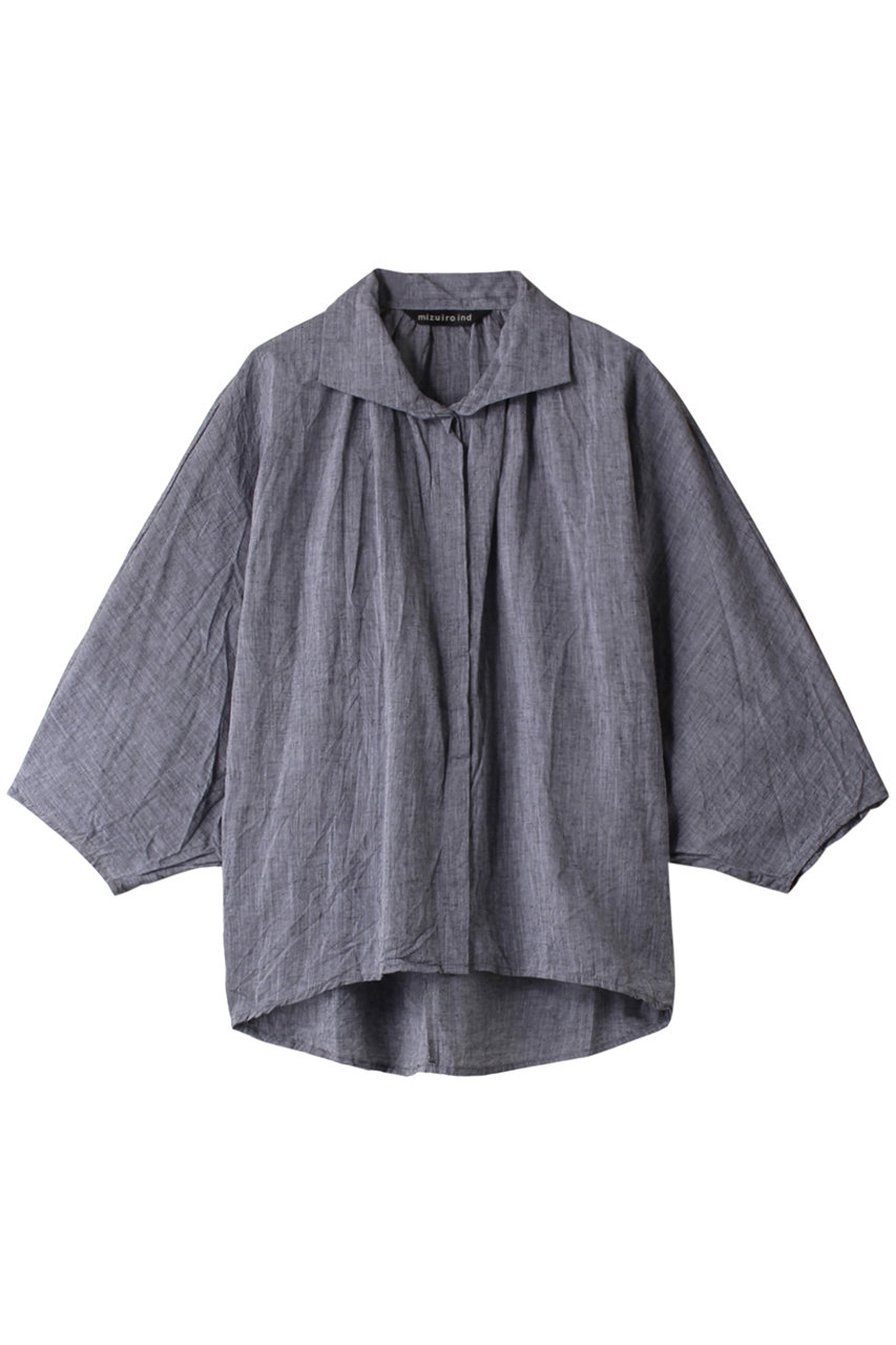 mizuiro ind gatherd dolman shirt シャツ (グレー, F) ミズイロインド ELLE SHOP mizuiro ind gatherd dolman shirt シャツ (グレー, F) ミズイロインド ELLE SHOP