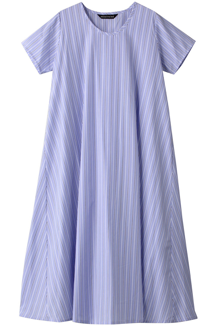 mizuiro ind(ミズイロインド)｜stripe A line half slv OP ワンピース ...